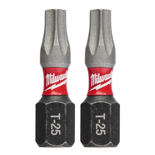 MILWAUKEE SHOCKWAVE 1" TORX T-25 INSERT BIT - 1/4" DRIVE (2 PACK) - Kilrich Building Centres