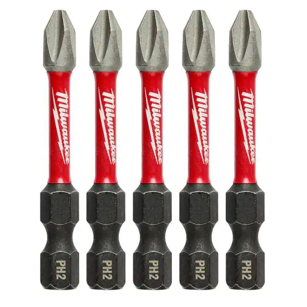 MILWAUKEE SHOCKWAVE 2" PHILLIPS IMPACT DUTY DRIVER BIT (5 PACK) - Kilrich Building Centres