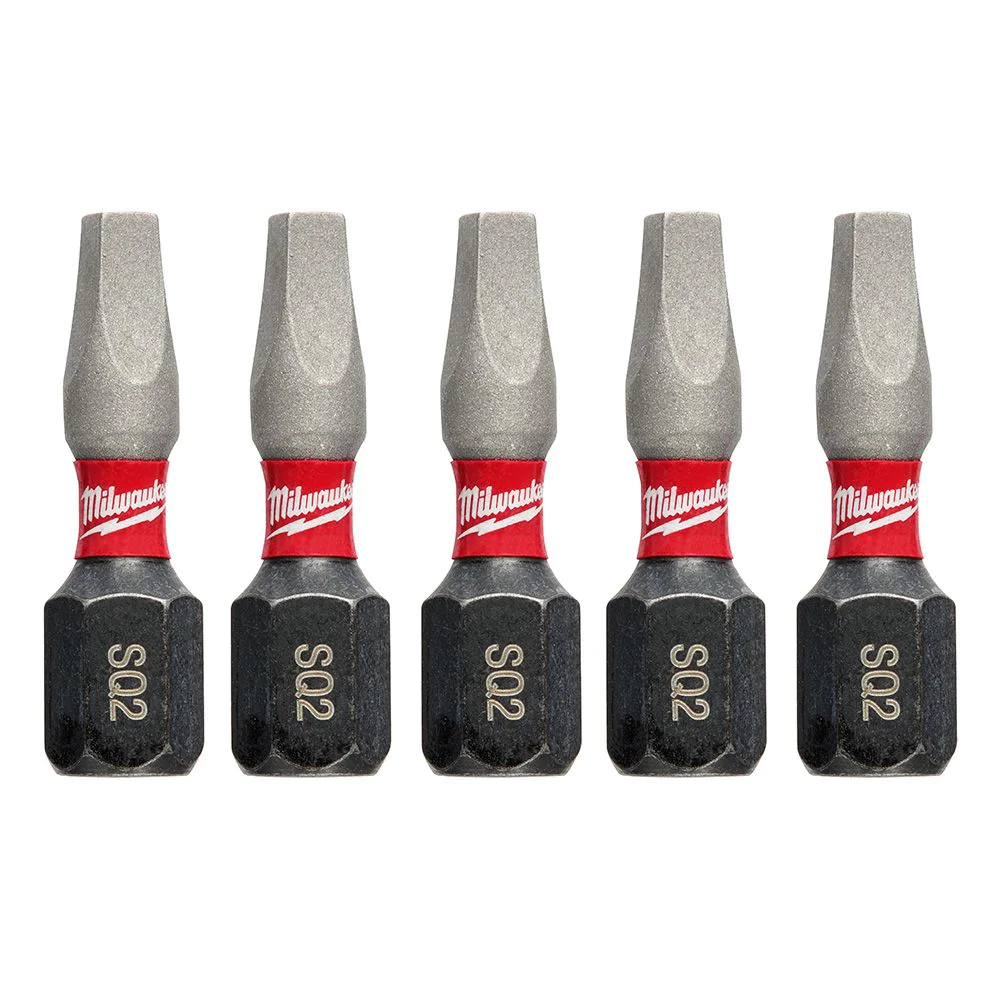 MILWAUKEE SHOCKWAVE #2 ROBERTSON INSERT BIT - 1/4" DRIVE (5 PACK) - Kilrich Building Centres