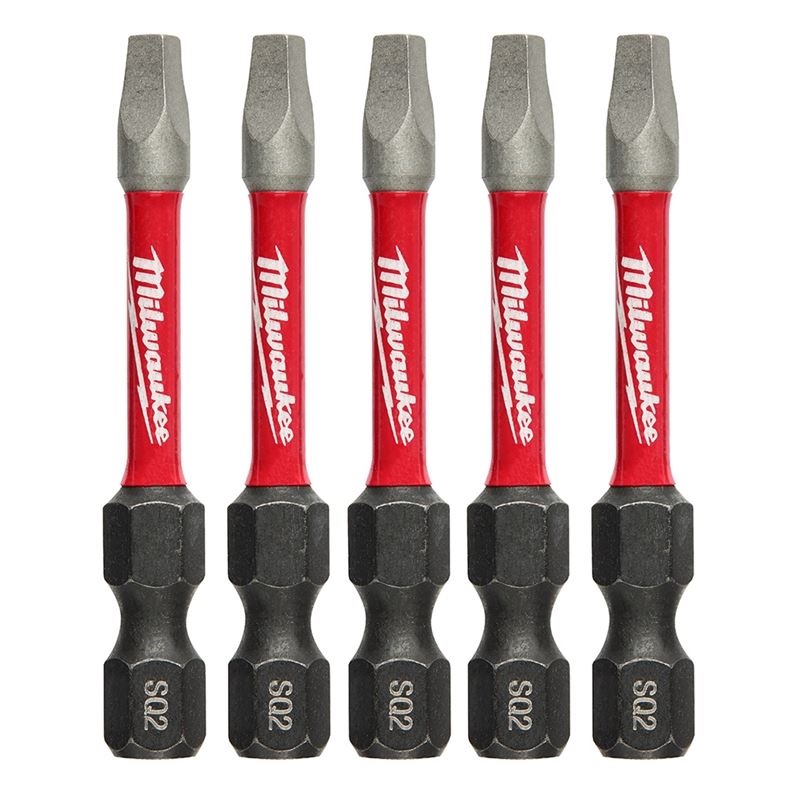 MILWAUKEE SHOCKWAVE 2" ROBERTSON IMPACT DUTY DRIVER BIT (5 PACK) - Kilrich Building Centres