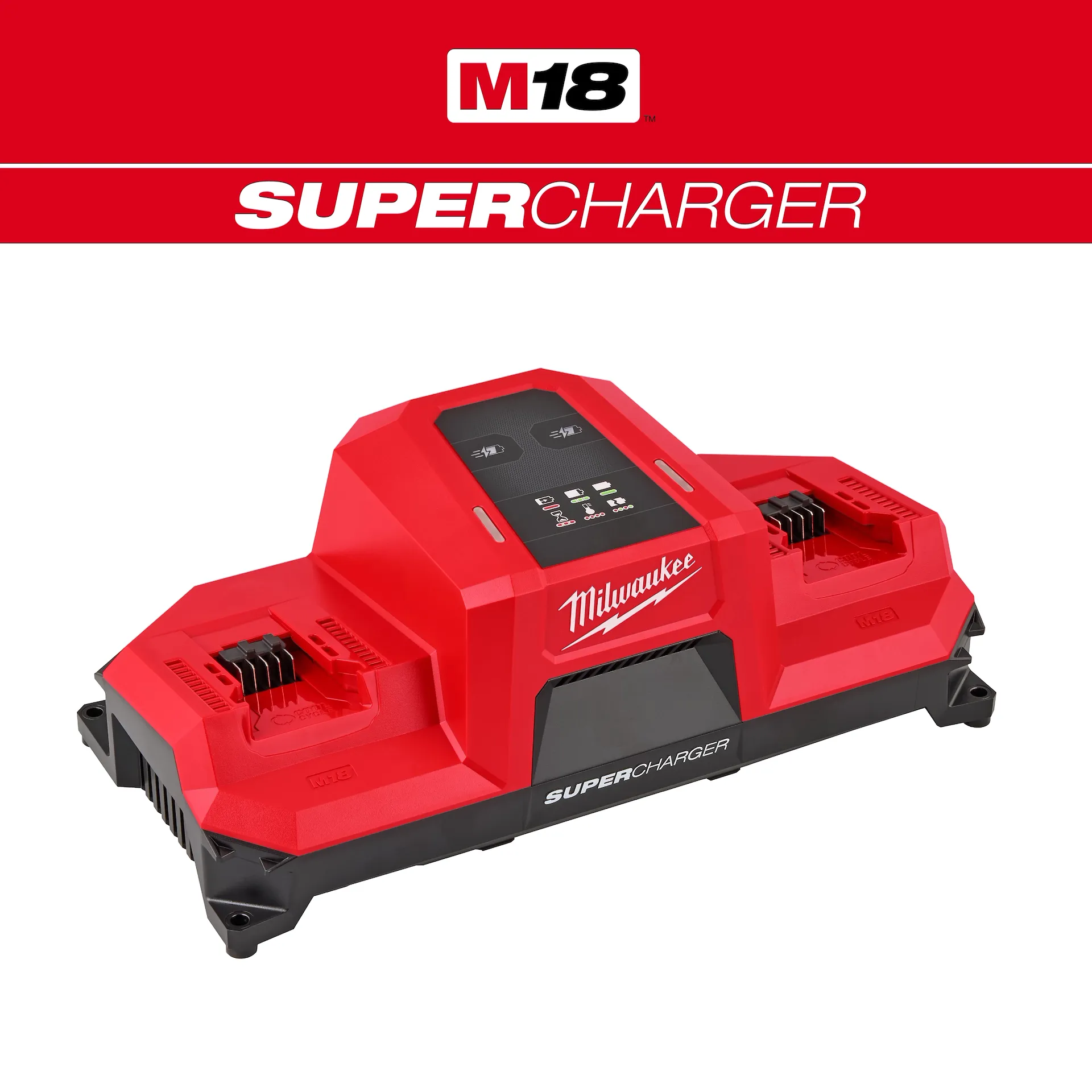 MILWAUKEE M18 DUAL BAY SIMULTANEOUS SUPER CHARGER w/ 4-POINT MOUNTING - Kilrich Building Centres
