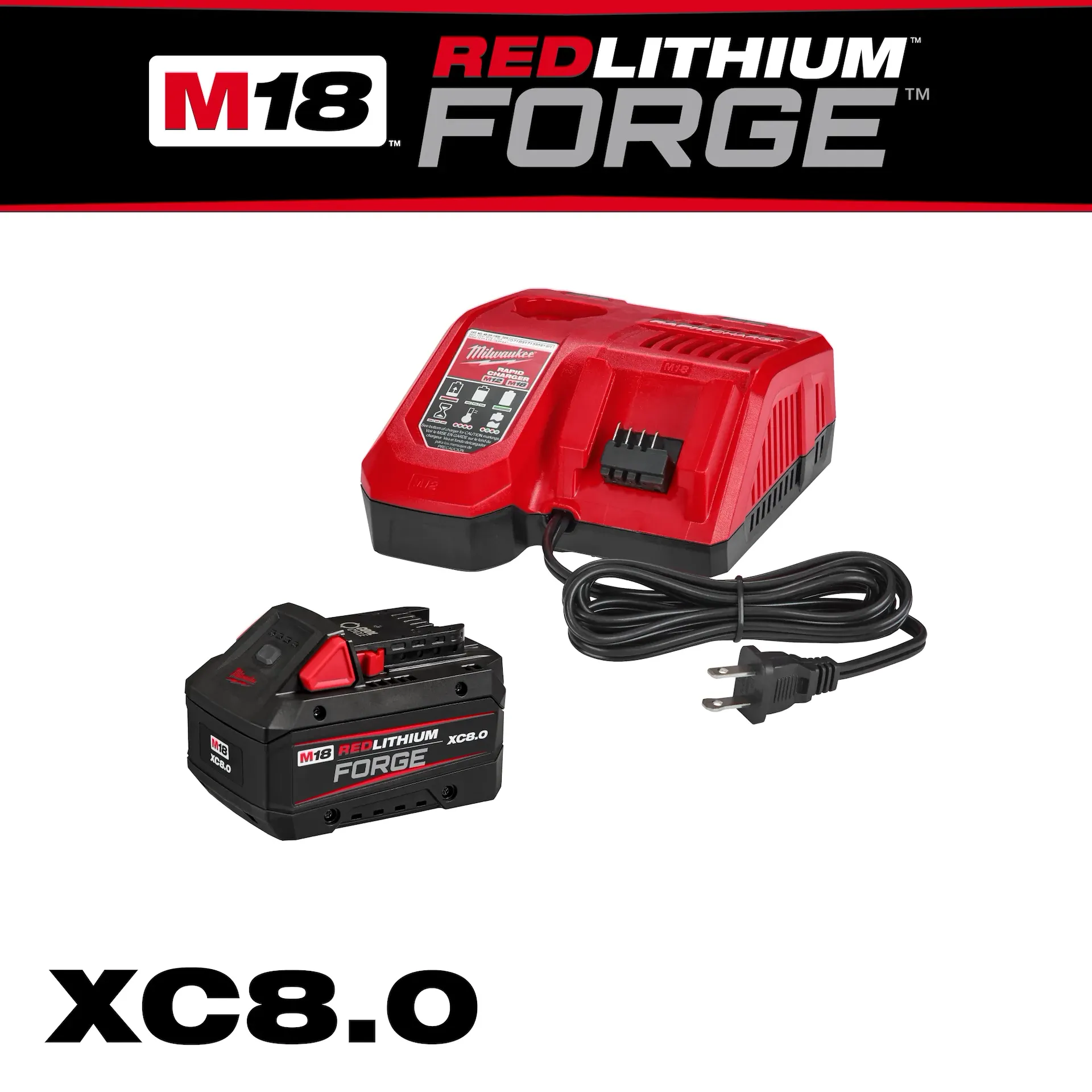 MILWAUKEE M18 REDLITHIUM FORGE XC8.0 STARTER KIT - Kilrich Building Centres