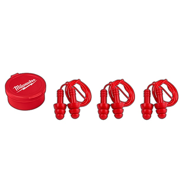 MILWAUKEE REUSABLE CORDED EARPLUG (3 PACK) - Kilrich Building Centres