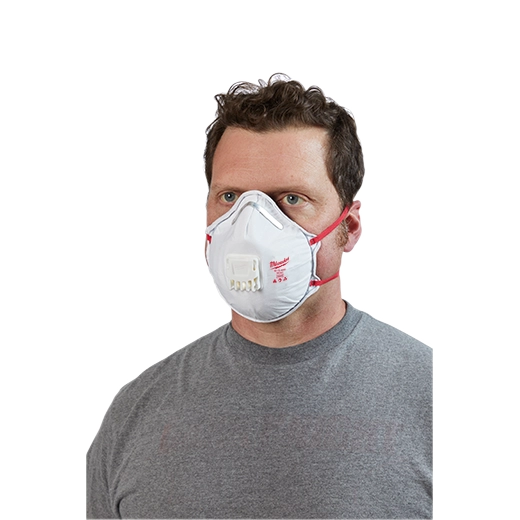 Main 3 - MILWAUKEE N95 VALVED RESPIRATOR w/ GASKET (10 PACK) -
