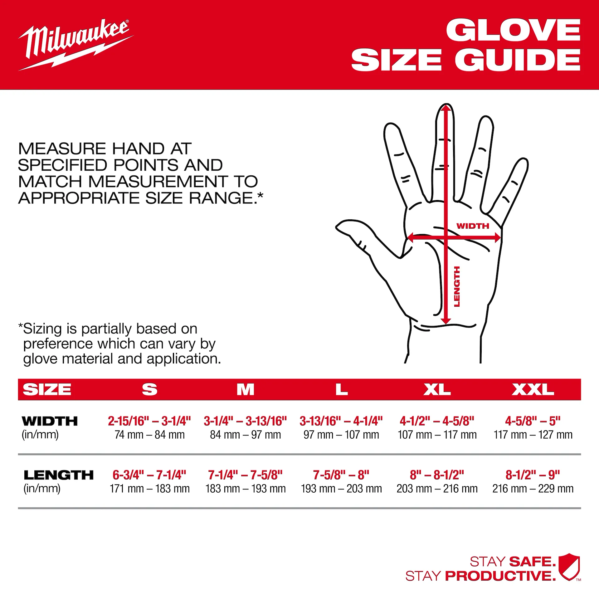 Main 2 - MILWAUKEE LIGHTWEIGHT WORKGLOVE w/ FLEXIBLE CUFF (LARGE) -