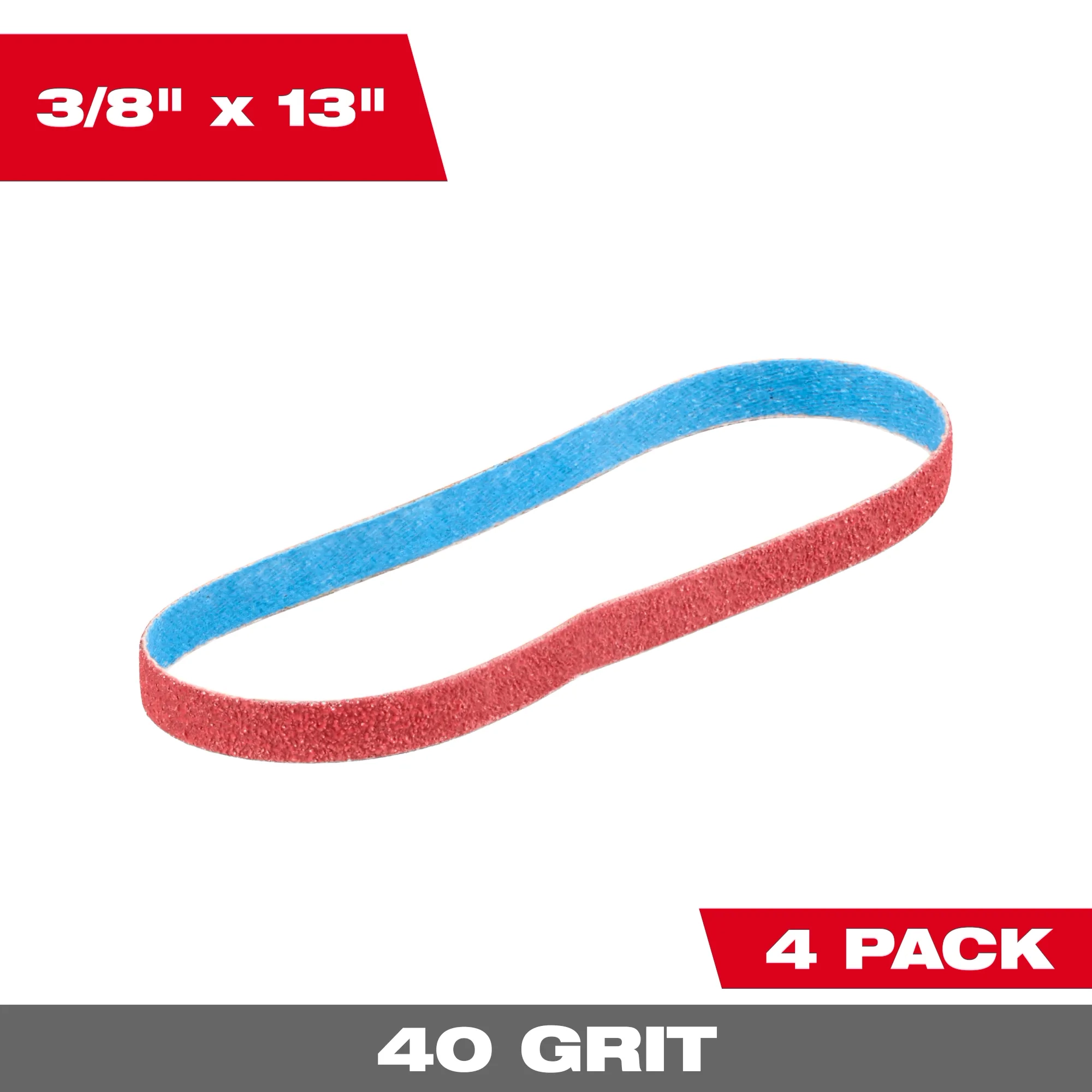 MILWAUKEE 3/8" x 13" 40 GRIT BANDFILE BELTS (4 PACK) - Kilrich Building Centres