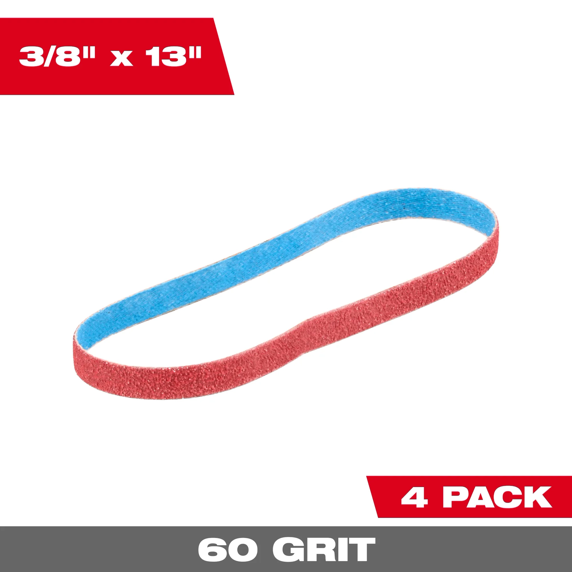 MILWAUKEE 3/8" x 13" 60 GRIT BANDFILE BELTS (4 PACK) - Kilrich Building Centres