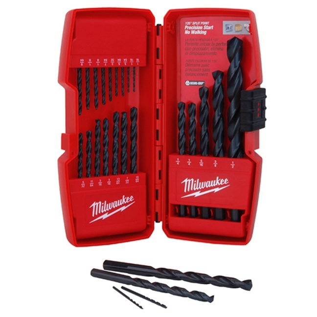MILWAUKEE THUNDERBOLT BLACK OXIDE DRILL BIT SET (21 PIECES) - Kilrich Building Centres