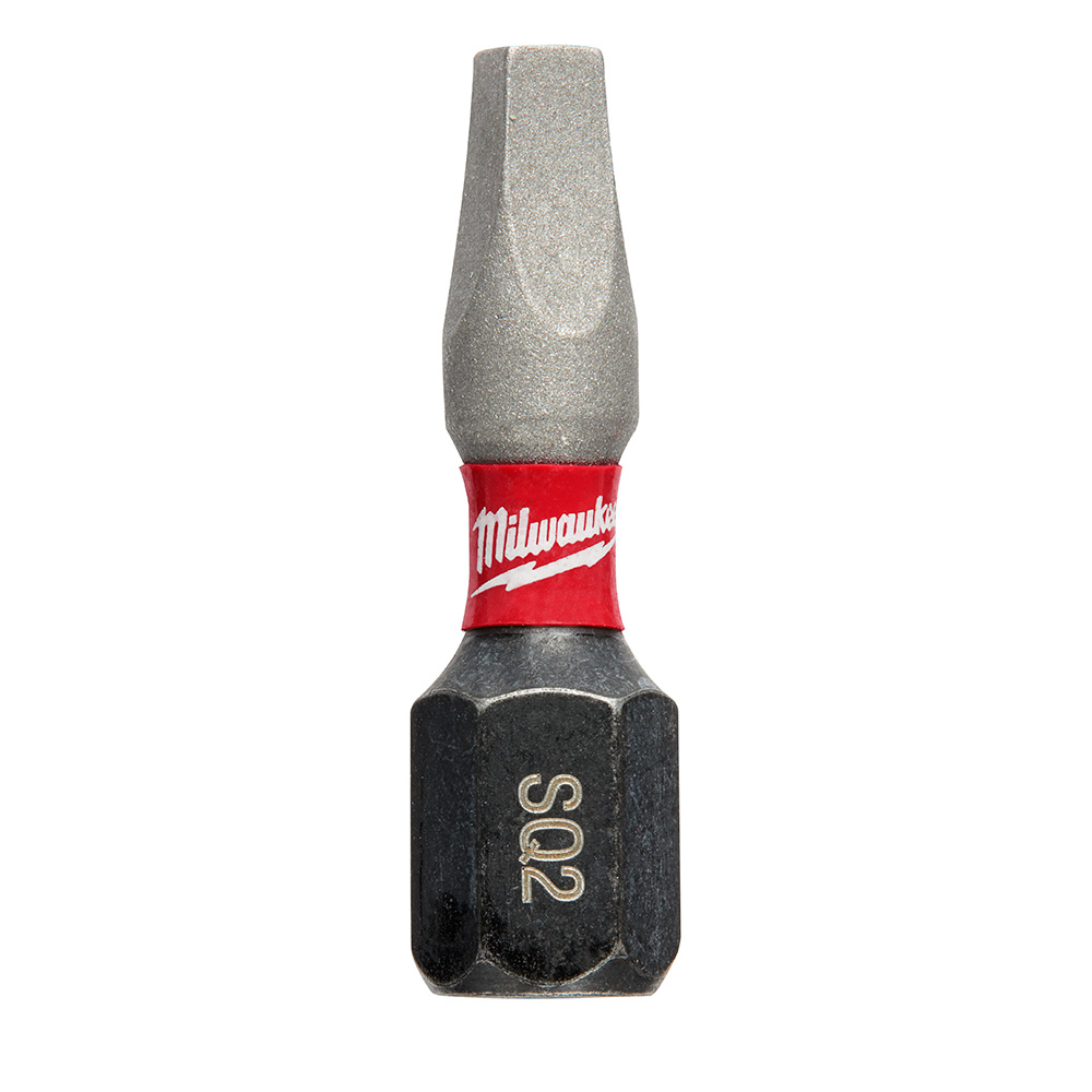 MILWAUKEE SHOCKWAVE #2 SQUARE RECESS INSERT BIT - 1/4" DRIVE - Kilrich Building Centres
