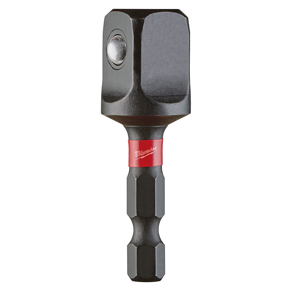 Main 1 - MILWAUKEE SHOCKWAVE 1/4" HEX TO 1/2" SQUARE SOCKET ADAPTER -