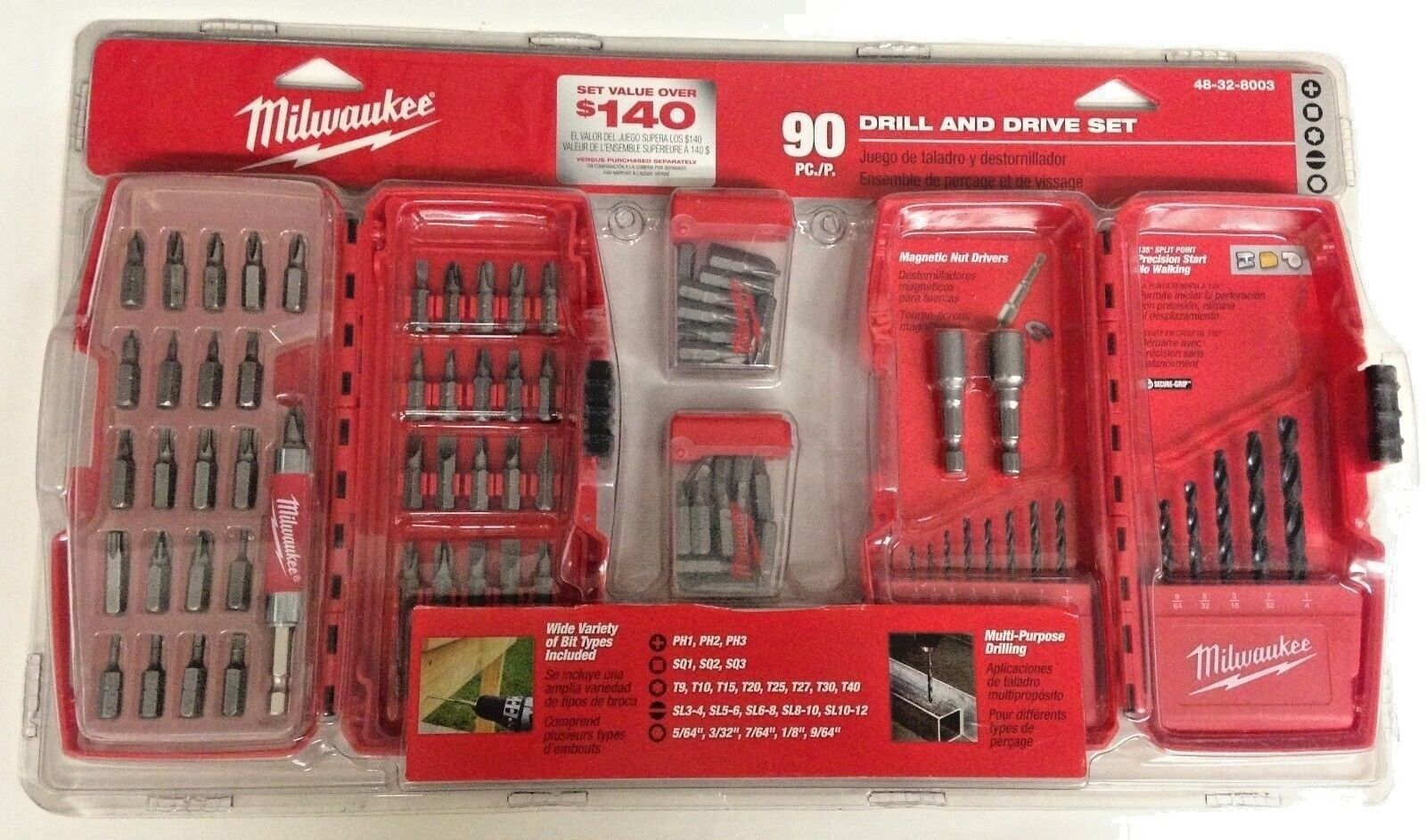 MILWAUKEE DRILL BIT SET - 90 PIECES - Kilrich Building Centres