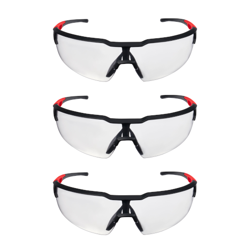 MILWAUKEE SAFETY GLASSES w/ ANTI-SCRATCH LENSES (3 PACK) - Kilrich Building Centres