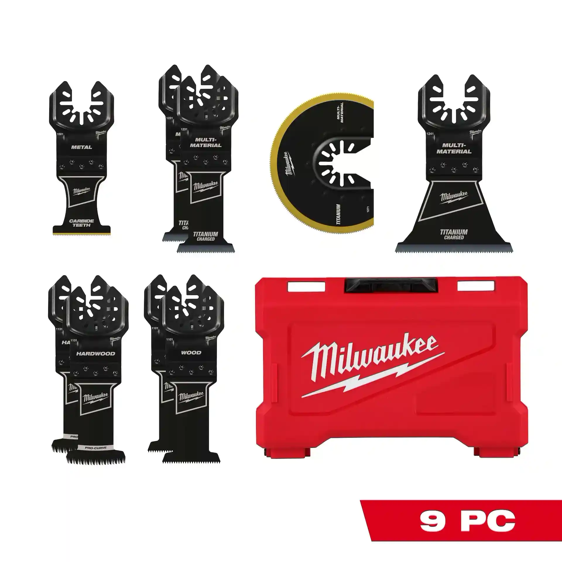 MILWAUKEE UNIVERSAL FIT OSCILLATING MULTI-TOOL BLADE SET (9 PIECES) - Kilrich Building Centres