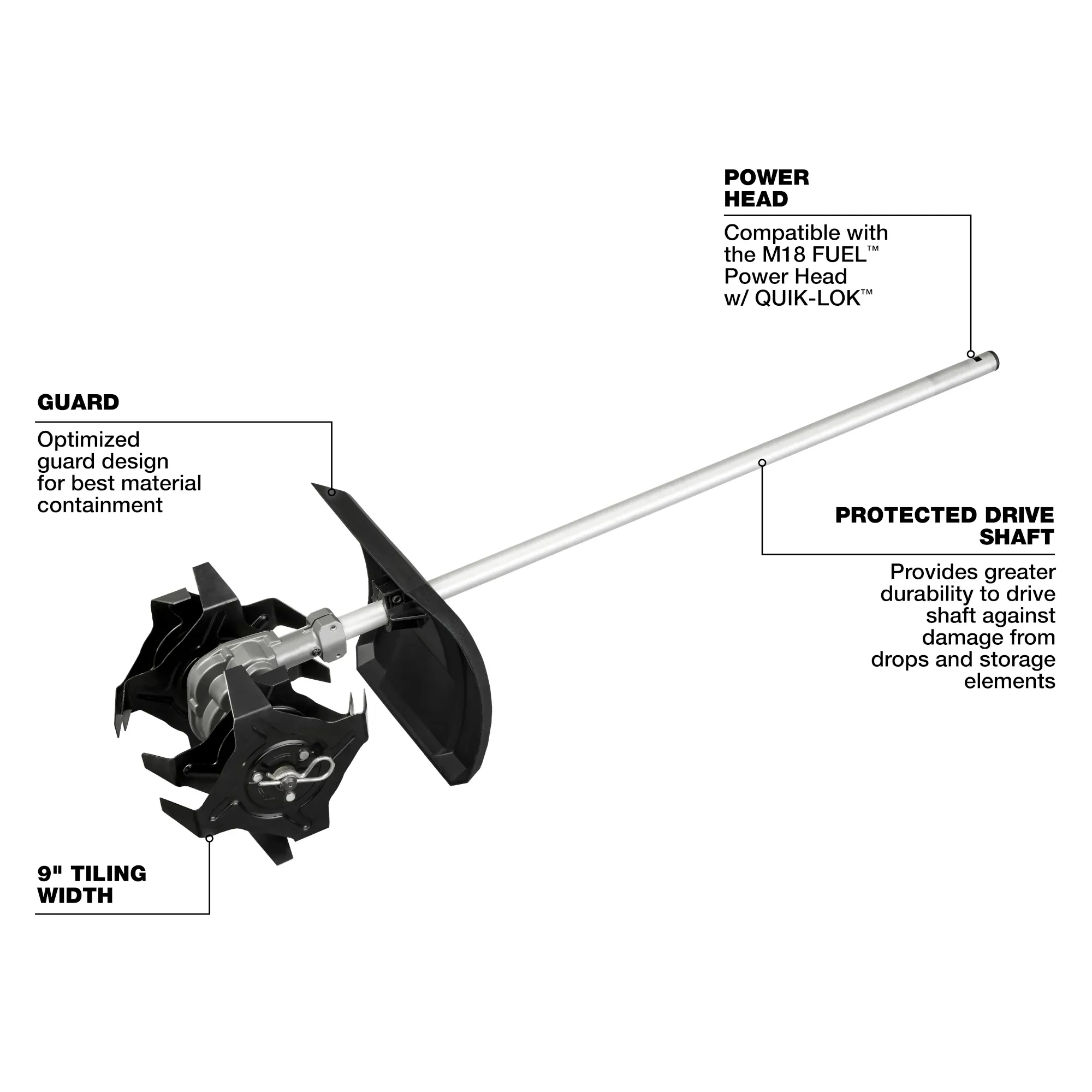 Main 2 - MILWAUKEE M18 FUEL QUIK-LOK CULTIVATOR ATTACHMENT -