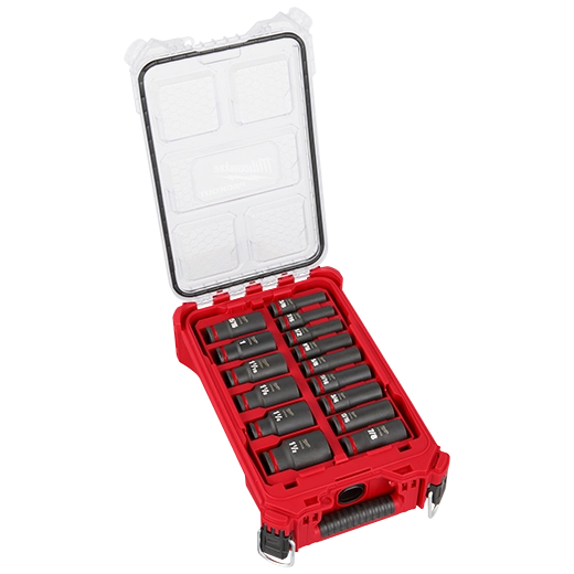 Main 2 - MILWAUKEE SHOCKWAVE IMPACT DUTY SOCKET 1/2” DRIVE SAE PACKOUT SET (15 PIECES) -