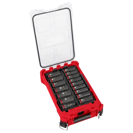 Main 2 - MILWAUKEE SHOCKWAVE IMPACT DUTY SOCKET 1/2” DRIVE mm PACKOUT SET (16 PIECES) -