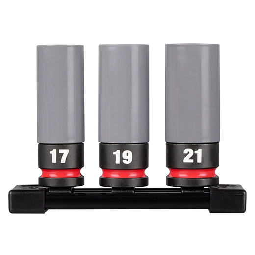 MILWAUKEE SHOCKWAVE IMPACT DUTY SOCKET 1/2” DRIVE METRIC LUG NUT WHEEL SOCKET SET (3 PIECES) - Kilrich Building Centres