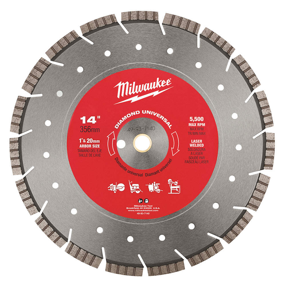 MILWAUKEE 14" DIAMOND UNIVERSAL SEGMENTED TURBO BLADE - Kilrich Building Centres