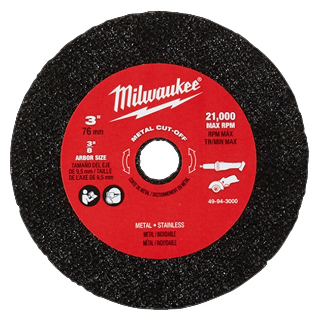 MILWAUKEE 3" METAL CUT-OFF WHEEL (3 PACK) - Kilrich Building Centres