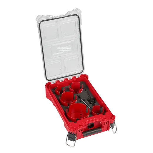 MILWAUKEE CARBIDE TEETH BIG HAWG HOLE SAW KIT w/ PACKOUT COMPACT ORGANIZER (9 PIECES) - Kilrich Building Centres