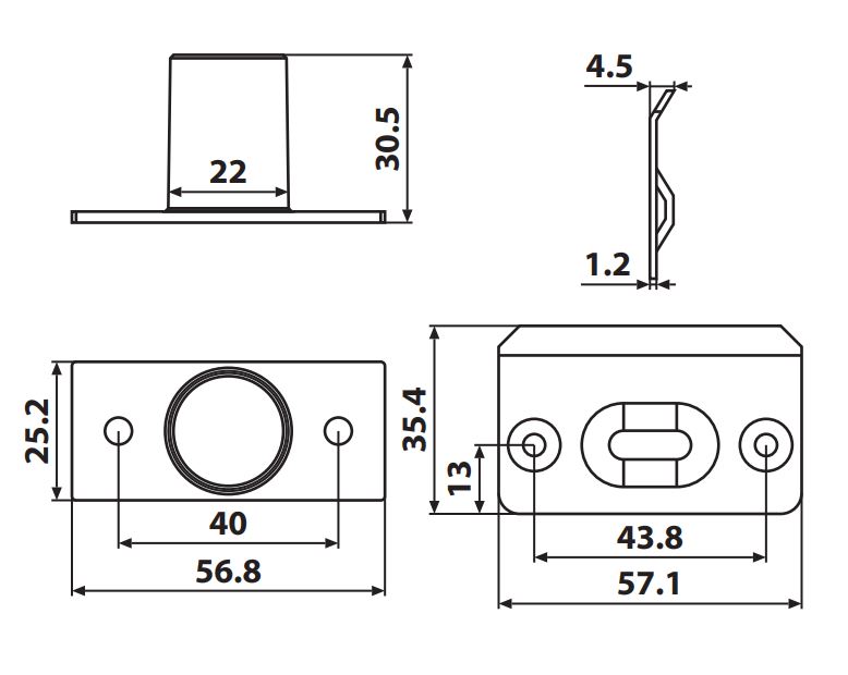 Main 2 - ADJUSTABLE BALL CATCH - ANTIQUE NICKEL -