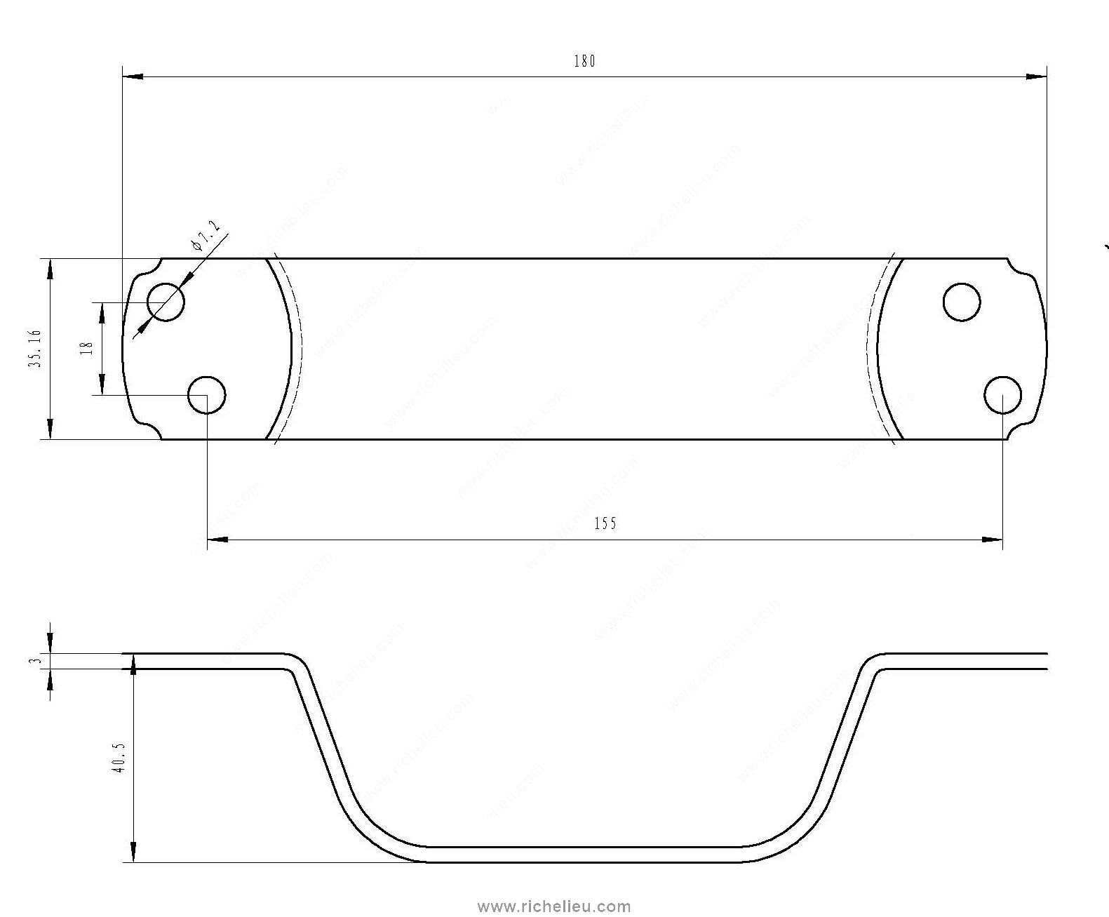 Main 2 - 7" HEAVY-DUTY UTILITY DOOR PULL - ZINC-COATED -