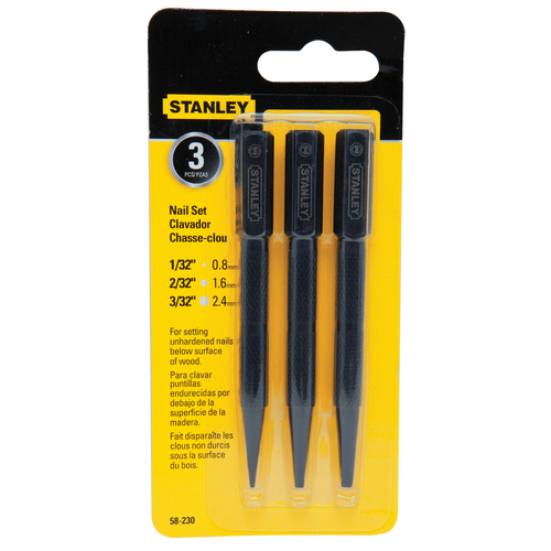 STANLEY NAIL SET - 3 PIECE - Kilrich Building Centres