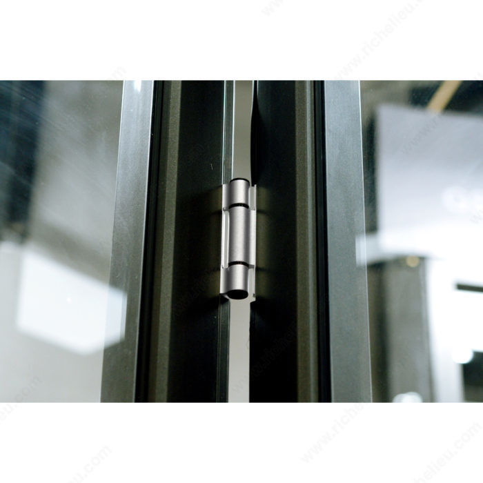 Main 2 - 4-1/2" x 4" ADJUSTABLE SPRING HINGE (1/4" RADIUS) - BRUSHED CHROME -