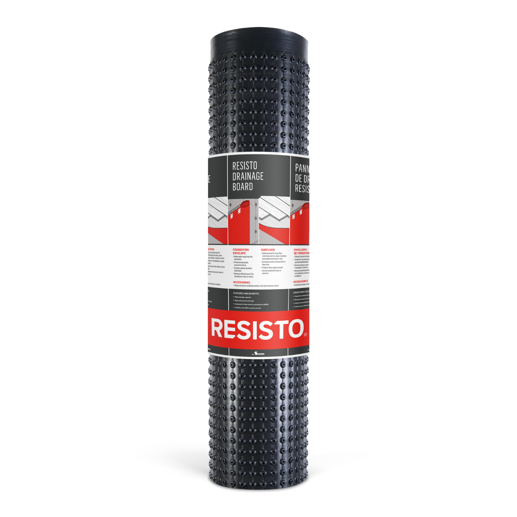 5'-6” x 65’ RESISTO DRAINAGE BOARD (357.5 Sq.ft / ROLL ) - Kilrich Building Centres