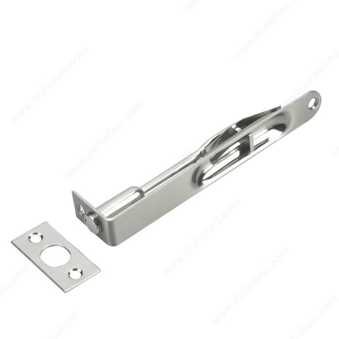 6" x 3/4" FLUSH BOLT w/ 5/8" RADIUS END - BRUSHED NICKEL - Kilrich Building Centres