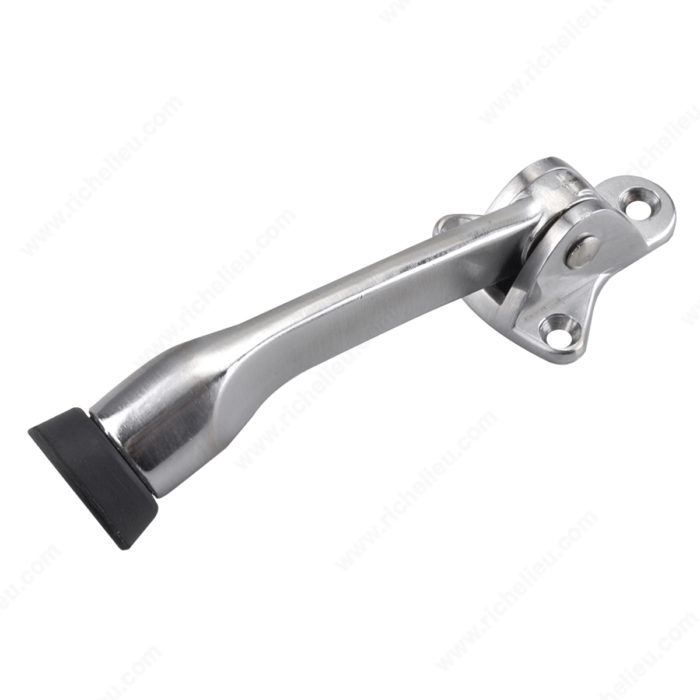5" FLIP-DOWN DOOR STOP - BRUSHED CHROME - Kilrich Building Centres