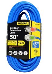 50' SHOPPRO 12/3 HEAVY-DUTY EXTENSION CORD - BLUE - Kilrich Building Centres