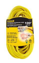 100' SHOPPRO 12/3 MEDIUM-DUTY EXTENSION CORD - YELLOW / BLUE - Kilrich Building Centres