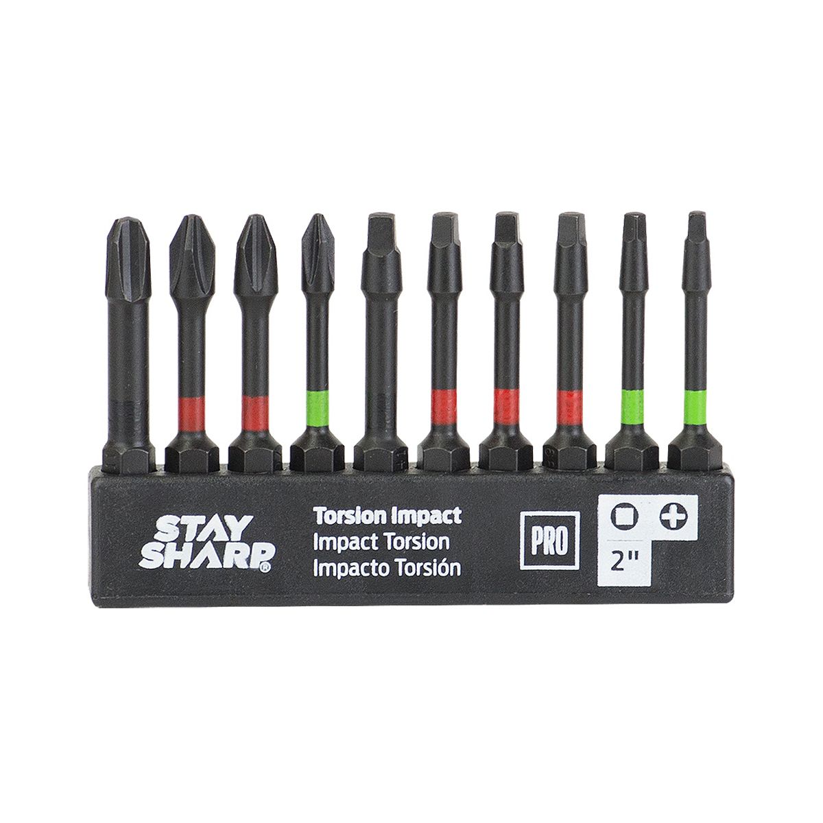 2" - STAY SHARP #2 PHILLIPS & ROBERTSON TORSION IMPACT BIT CLIP (10 PACK) - Kilrich Building Centres