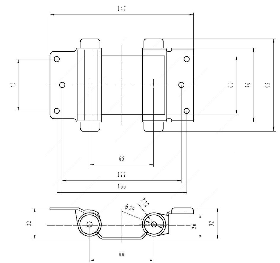 Main 2 - 3" DOUBLE-ACTION SPRING HINGE - BLACK -