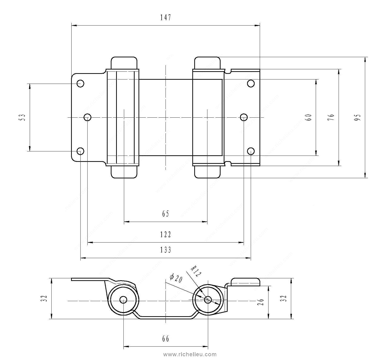 Main 2 - 3" DOUBLE-ACTION SPRING HINGE - SATIN CHROME -