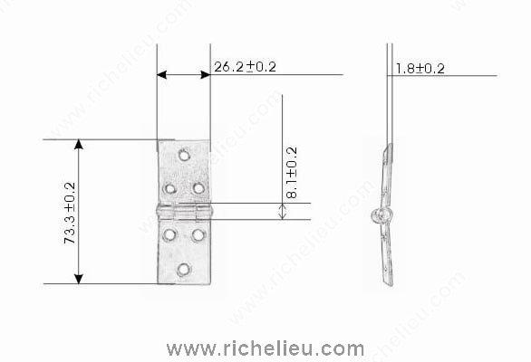 Main 2 - 1" BACK-FLAP HINGE - ZINC-COATED -