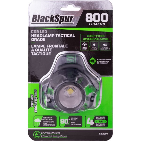 BLACKSPUR COB LED TACTICAL GRADE 3-MODE HEADLAMP (800 LUMENS) - Kilrich Building Centres