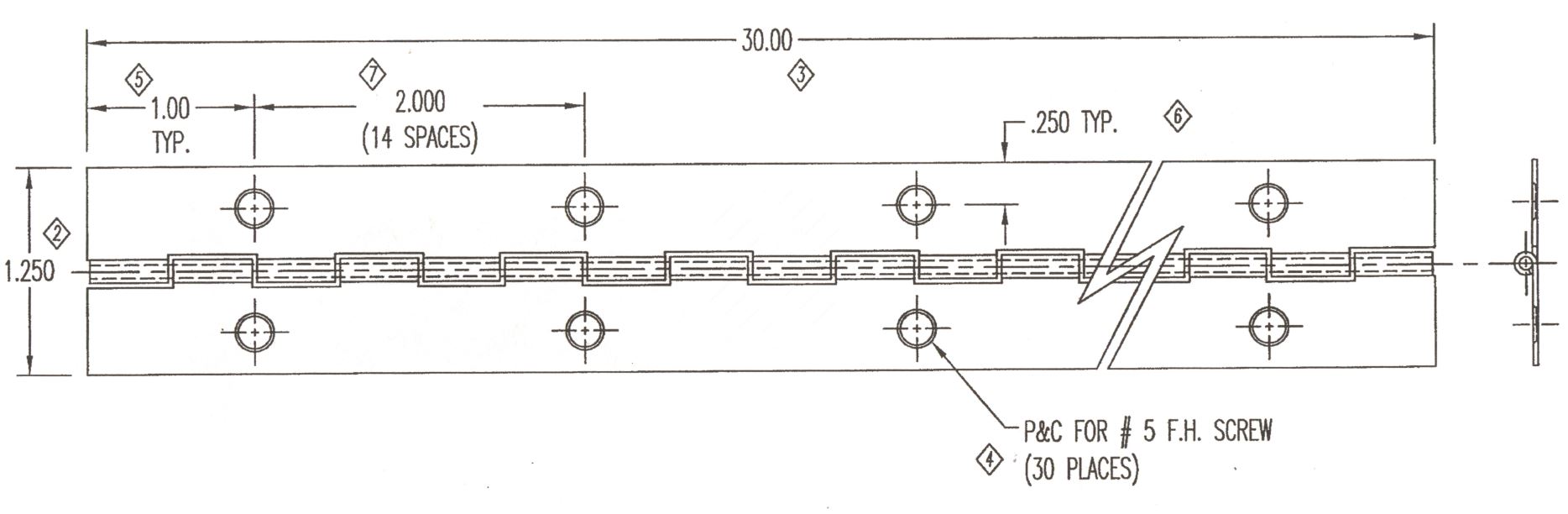 Main 2 - 1-1/4" x 30" PIANO HINGE - OIL-RUBBED BRONZE -