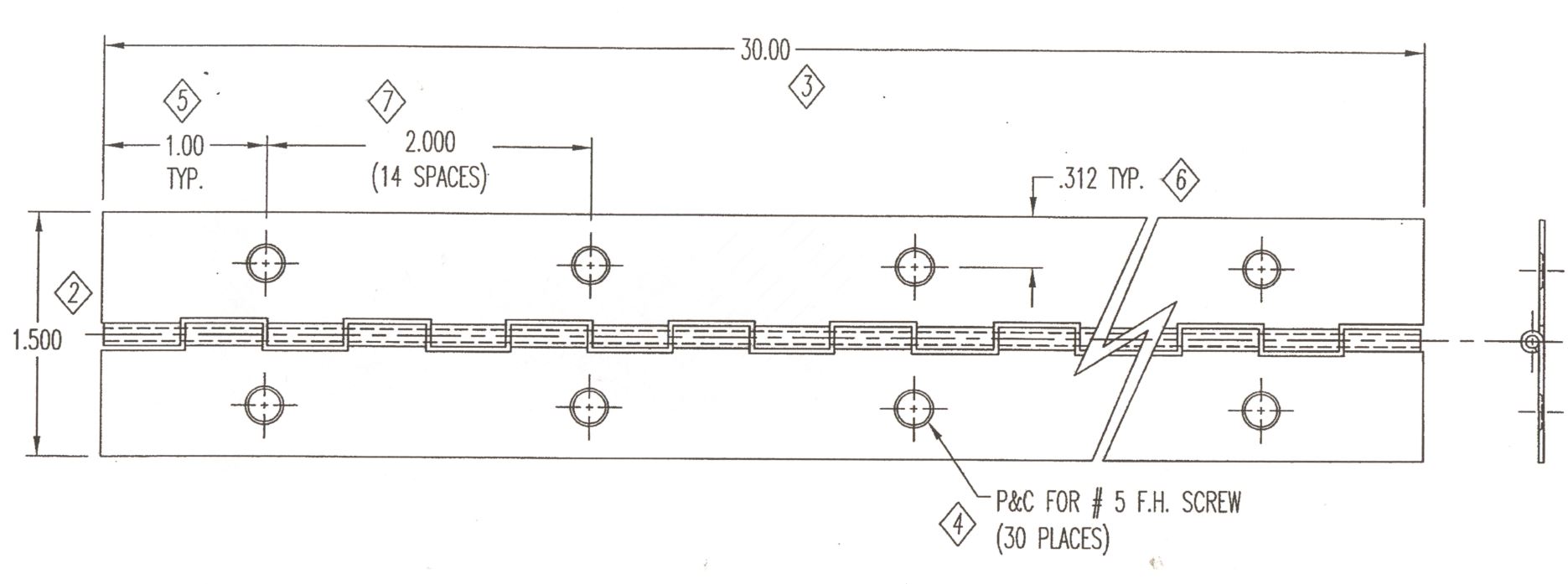 Main 2 - 1-1/2" x 30" PIANO HINGE - OIL-RUBBED BRONZE -