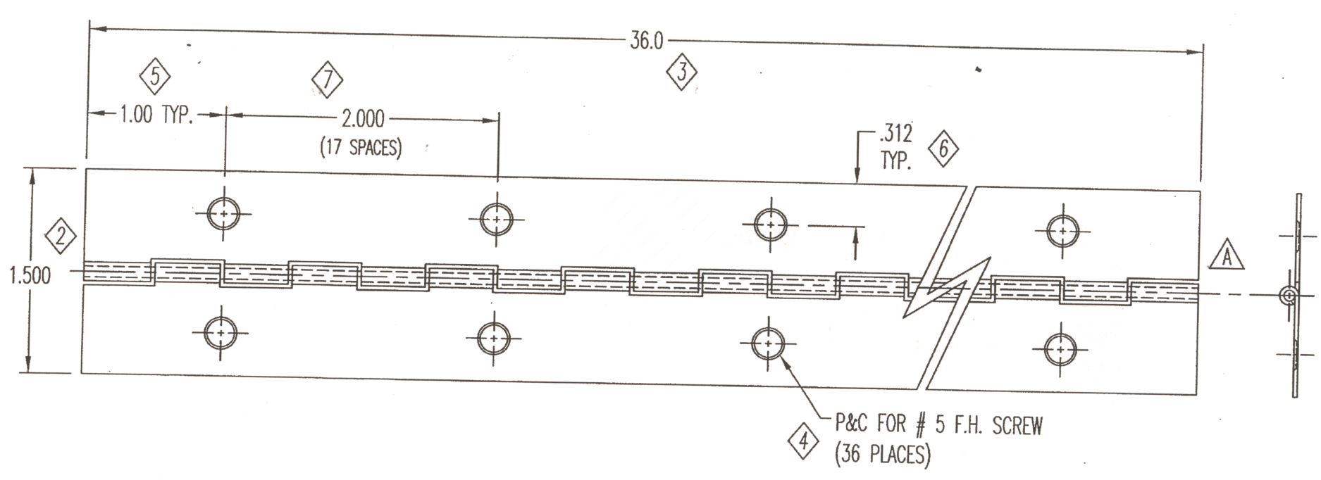Main 2 - 1-1/2" x 72" PIANO HINGE - OIL-RUBBED BRONZE -