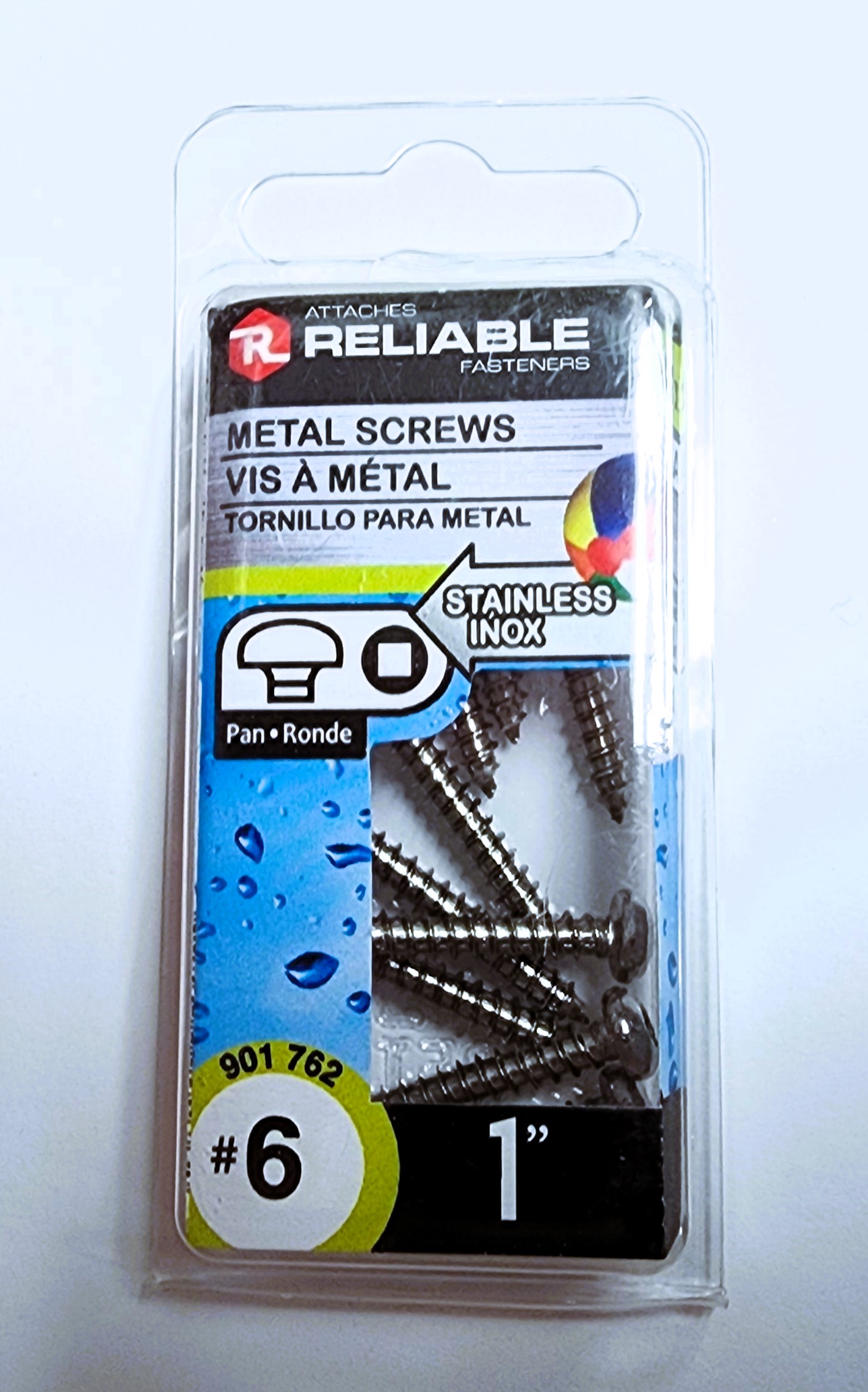 Main 2 - 1" #6 PAN-HEAD METAL SCREW - STAINLESS (10 PACK) -