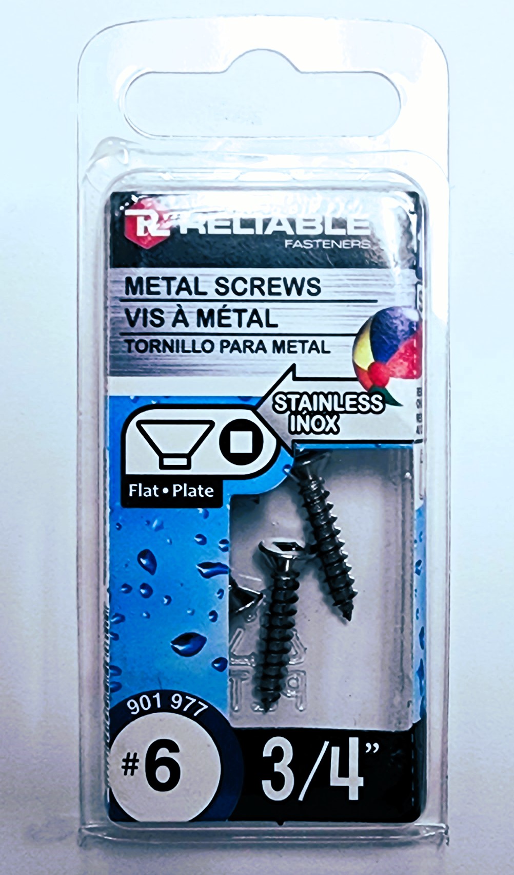 Main 2 - 3/4" #6 FLAT-HEAD METAL SCREW - STAINLESS (10 PACK) -