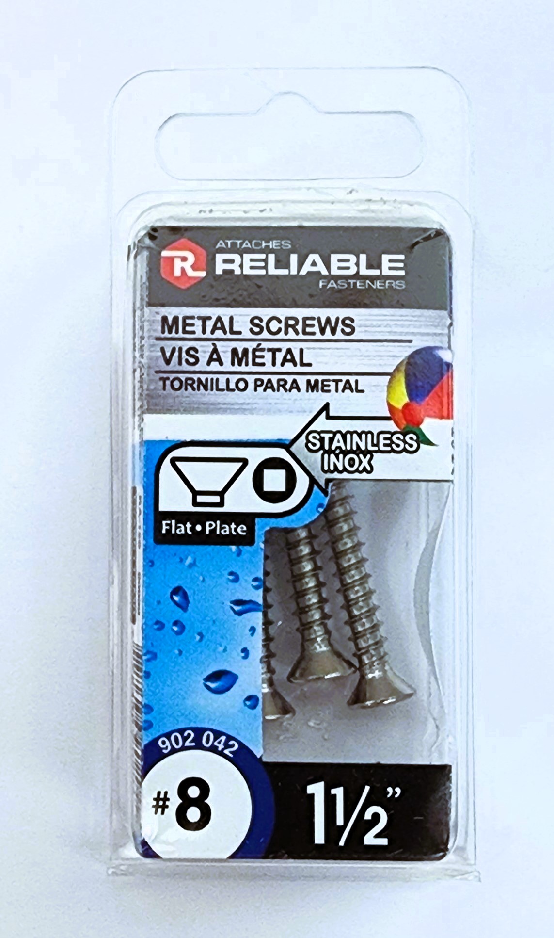 Main 2 - 1-1/2" #8 FLAT-HEAD METAL SCREW - STAINLESS (5 PACK) -