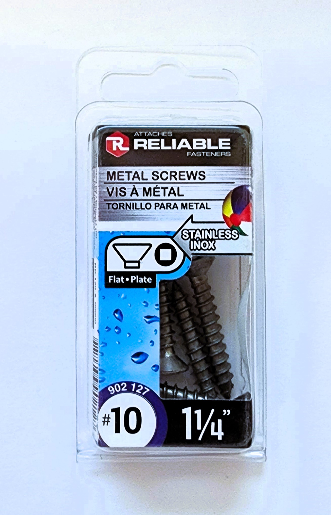 Main 2 - 1-1/4" #10 FLAT-HEAD METAL SCREW - STAINLESS (4 PACK) -