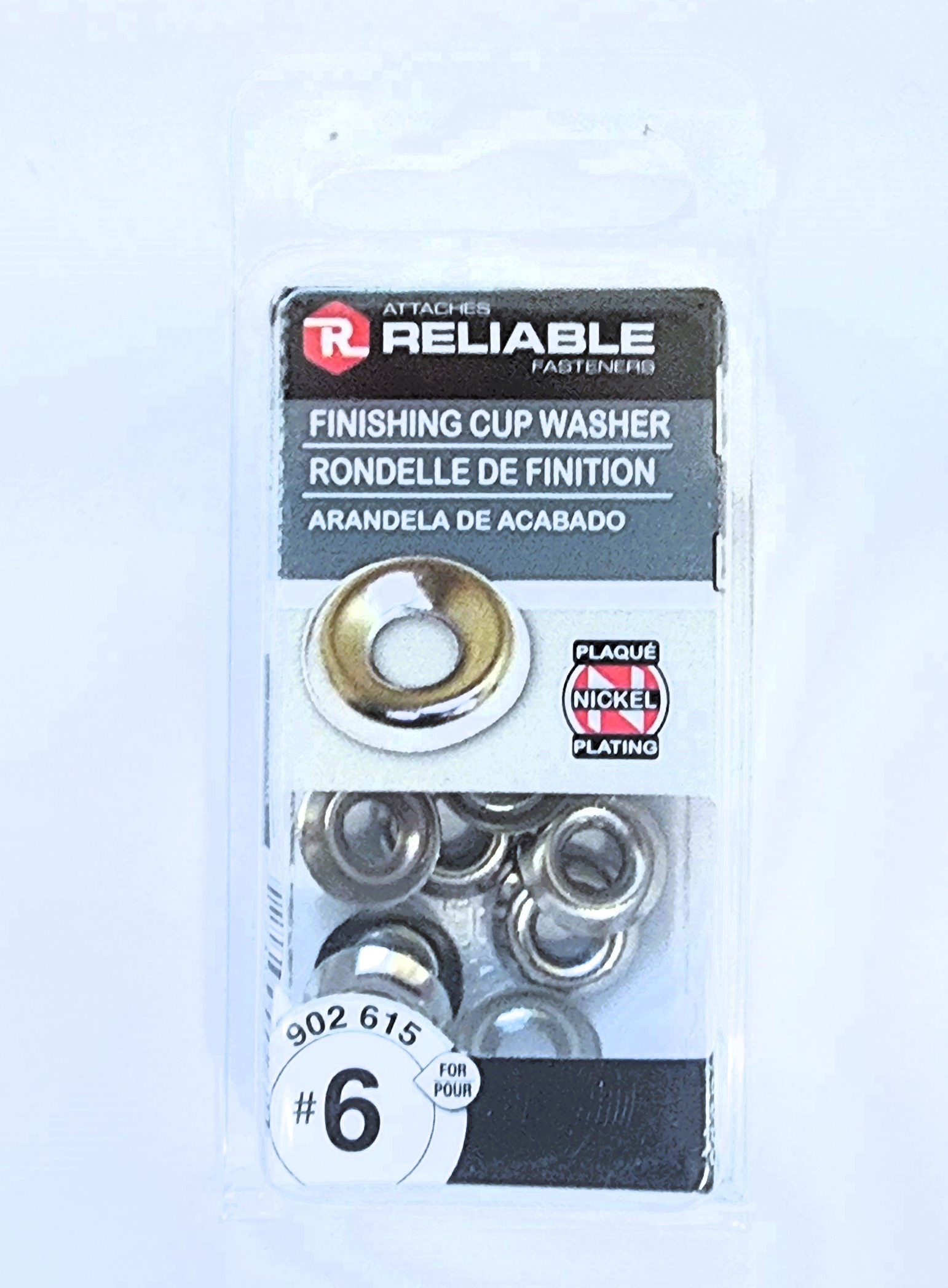 Main 2 - #6 FINISHING CUP WASHER - NICKEL-PLATED (18 PACK) -