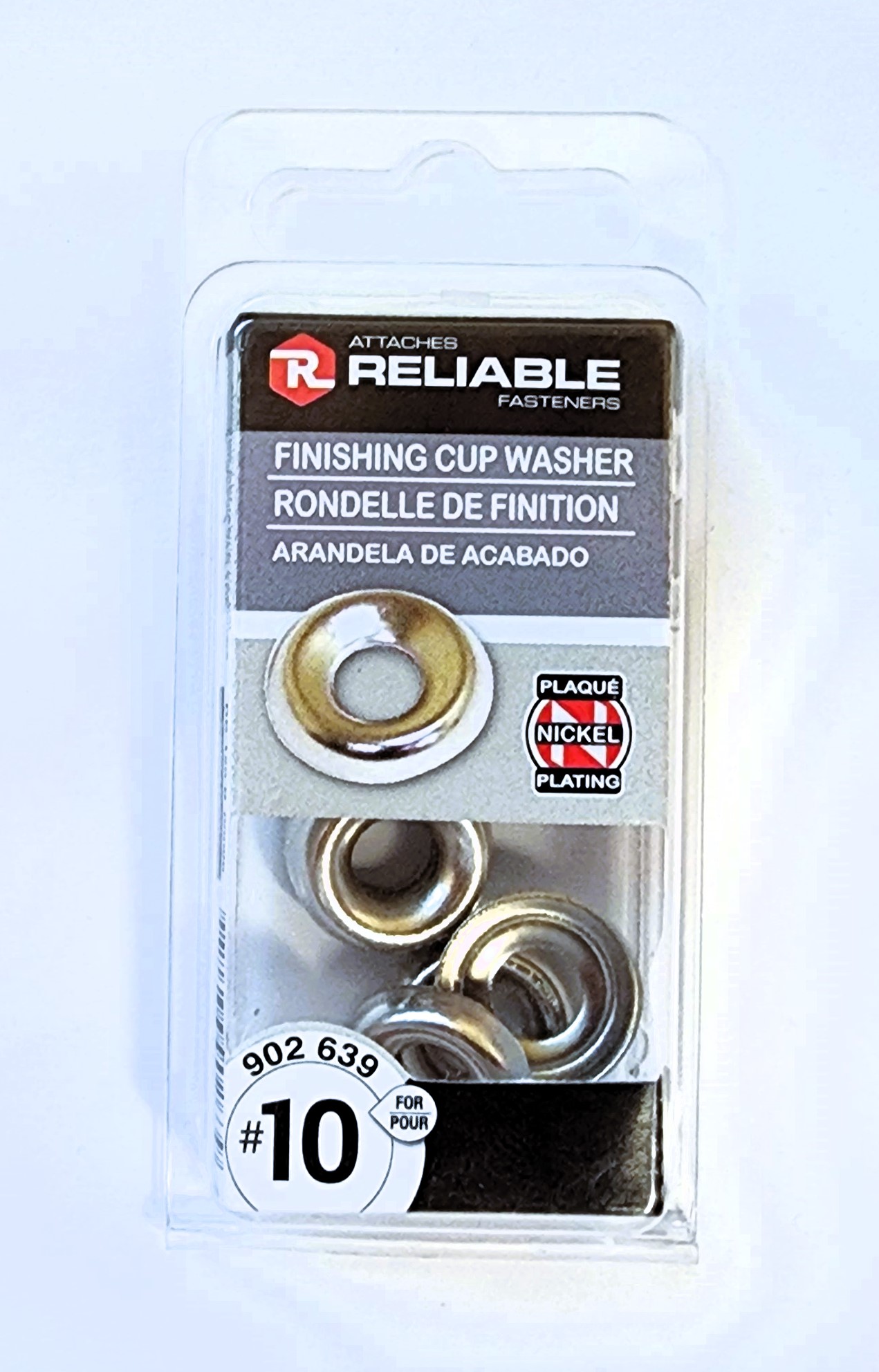 Main 2 - #10 FINISHING CUP WASHER - NICKEL-PLATED (14 PACK) -