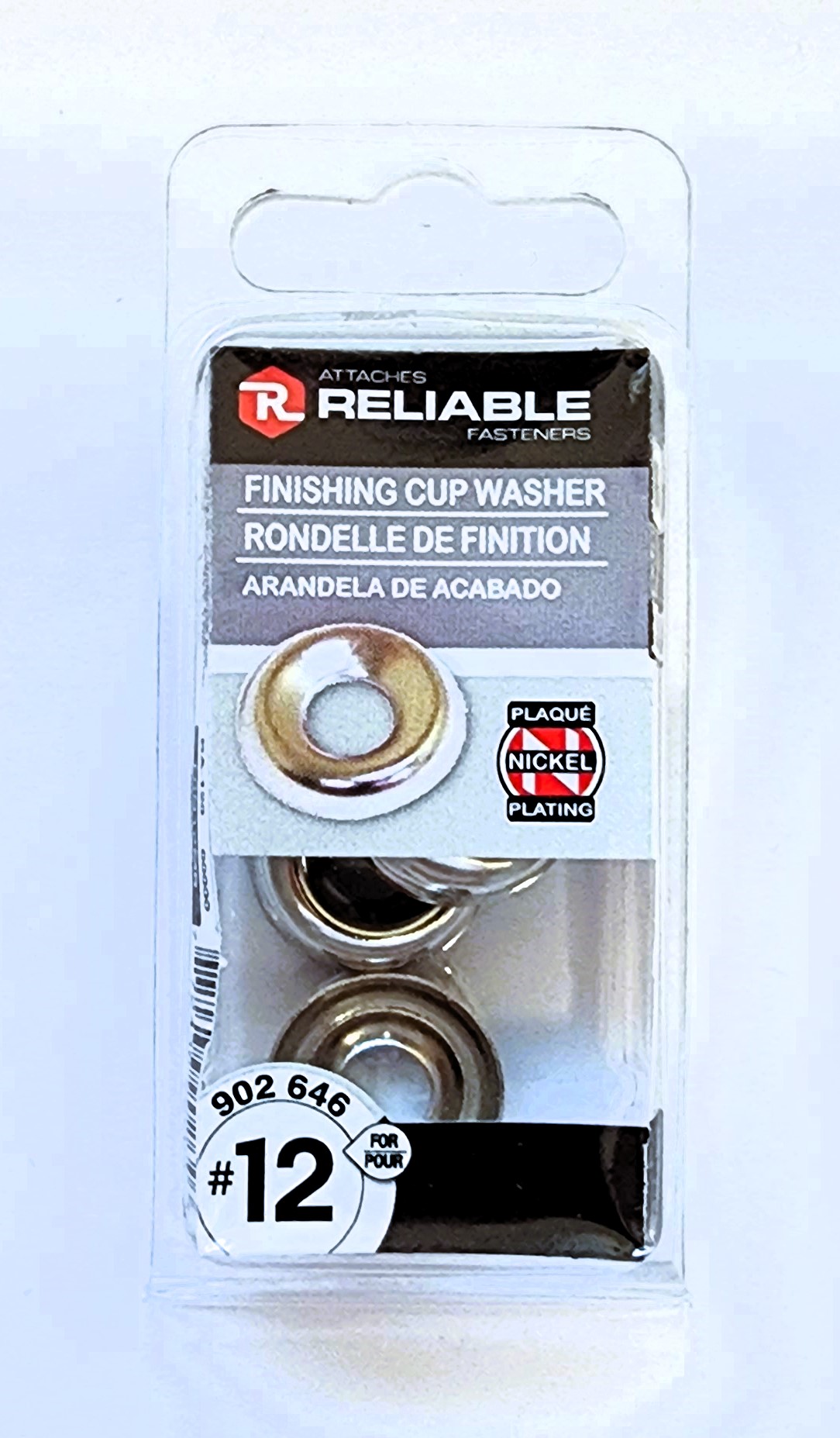 Main 2 - #12 FINISHING CUP WASHER - NICKEL-PLATED (10 PACK) -
