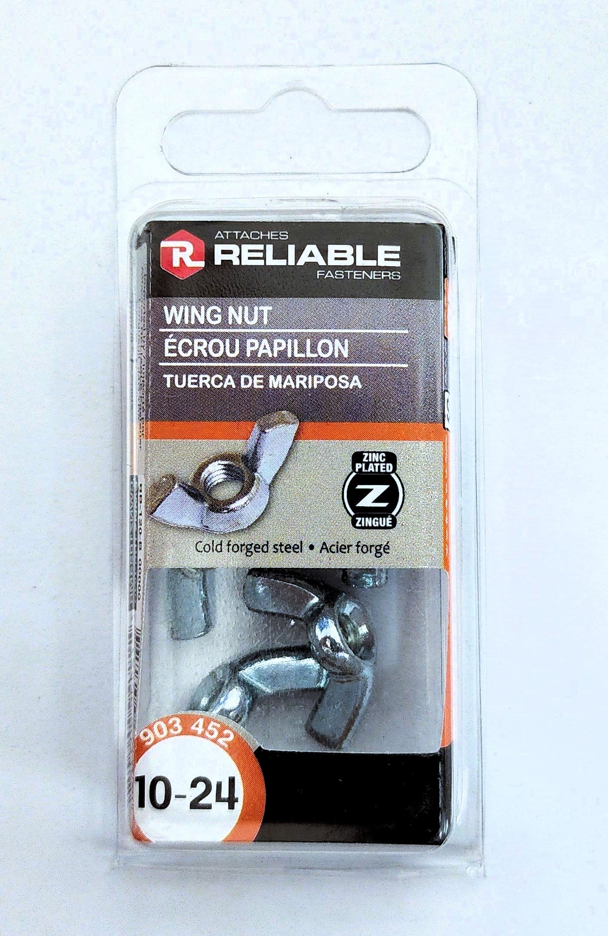 Main 2 - 10-24 STEEL WING NUT - ZINC-COATED (6 PACK) -