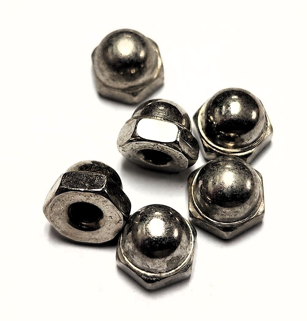 6-32 NICKEL-PLATED HEXAGON ACORN CAP NUT (6 PACK) - Kilrich Building Centres